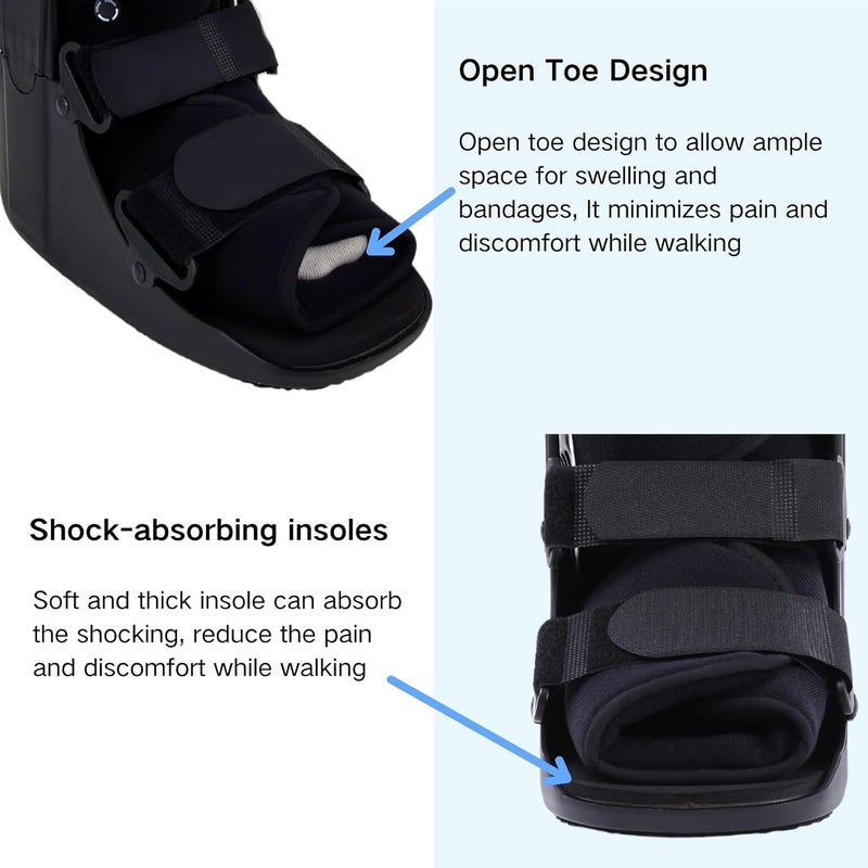 Mathgetin Air Walker Boot Medical Short Fracture Boot for Sprained Ankle and Achilles Tendonitis Inflatable Orthopedic Walking Boot for Broken Foot Fracture Recovery (Short, X-Large) - Image 4